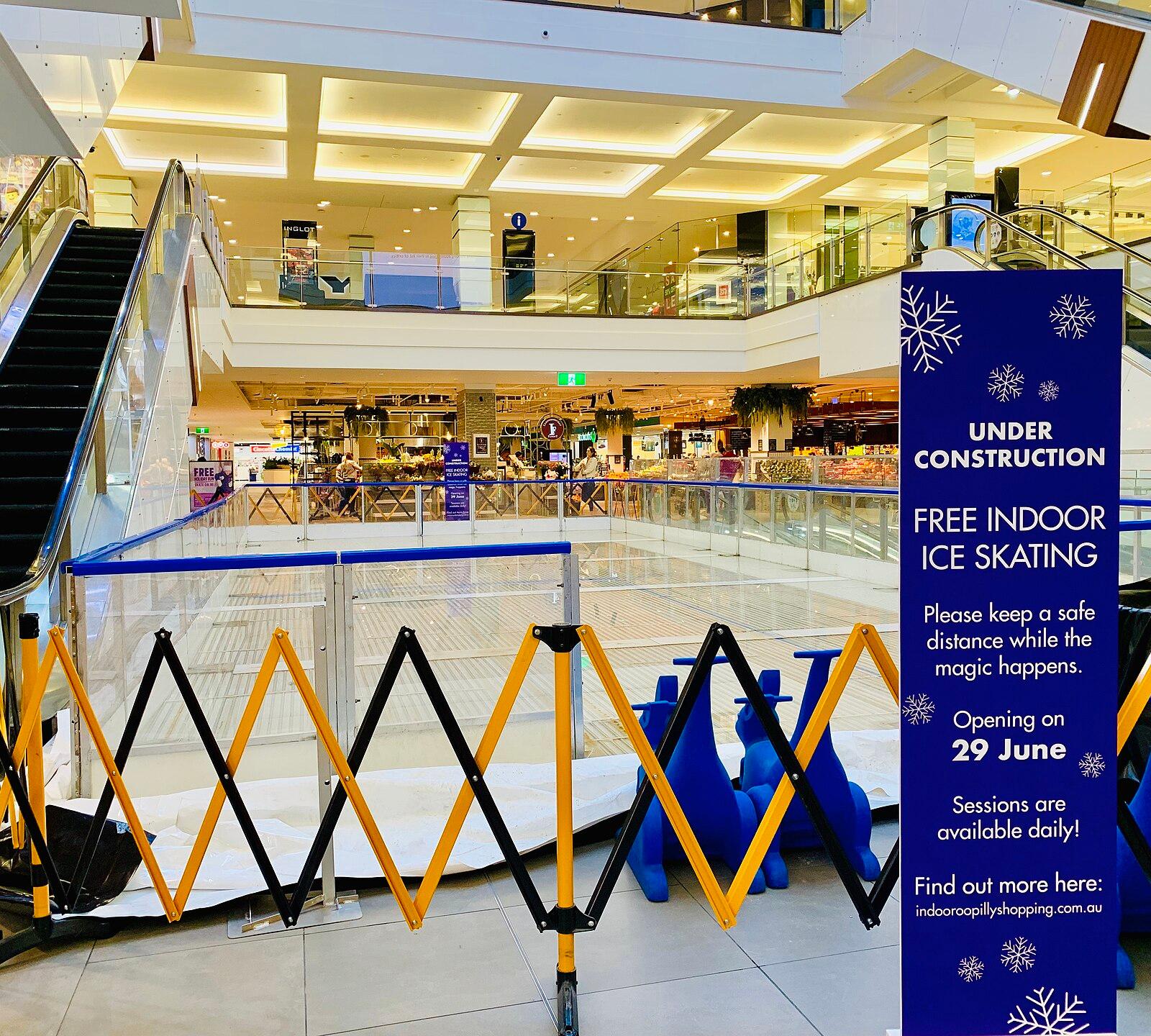 Ice skating in Indooroopilly Shopping Centre, Brisbane
