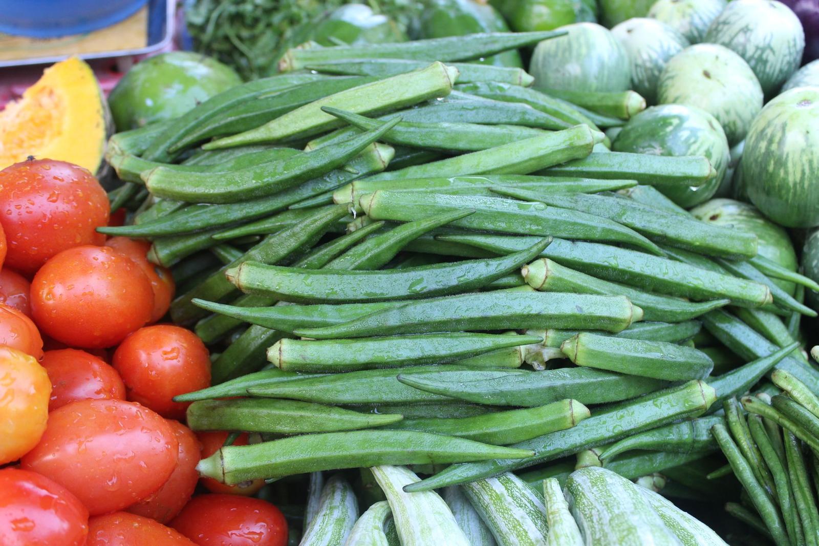 Fresh Vegetables at Outdoor Market Display