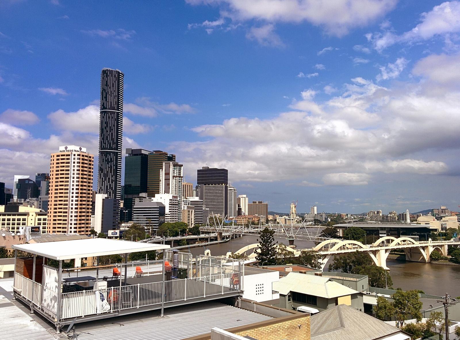Brisbane River and skyline of Brisbane Australia
